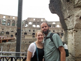 In the Colosseum, by the cross