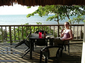 Lyndi on the deck at Coco Pando