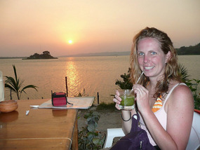 Enjoying the sunset over Lake Peten Itza