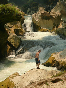 Where the rapids enter the underground tunnel. 