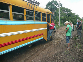 Stuck in the mud enroute to La Pita