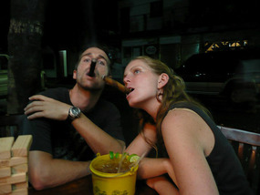 Esteli cigars + bucket + jenga = perfect