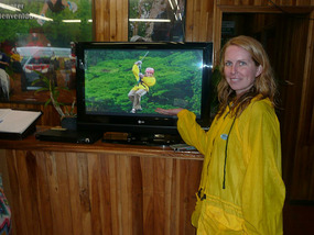 Lyndi modeling her photo at the end of the tour