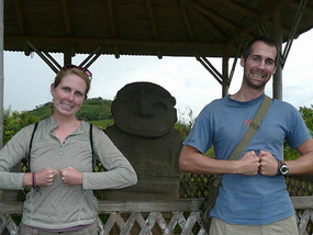 Aaron and I doing our "priest statue" impression. 