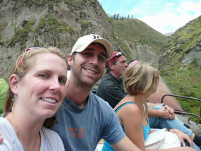 Aaron and my first class seat on top of the train
