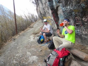 Taking a break along the trail