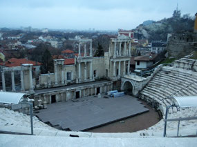 Roman amphitheater overlooking Plovdiv