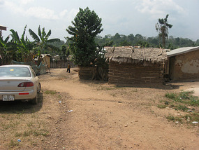 Part of the village beside the schoolhouse