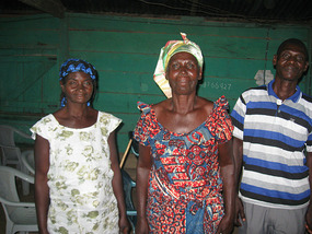 Naomi (center) and members in Asuboa