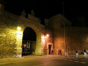City walls at night