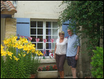 outside our gite with bunting