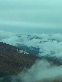Looking down into the valley as we drive up 