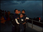 Group hug at the start.