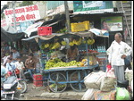 A slow day on the fruit stall