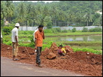 Inspecting roadside repairs