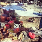 Food market along the road to Pokhara