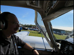 Here is the pilot cruising down to the runway