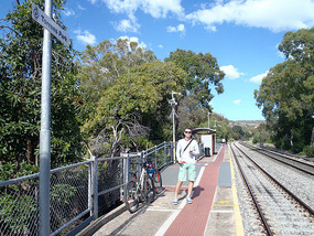 Waiting for train at Torrens Park 