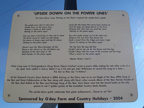 Upside down on the power line sign - Gulargambone