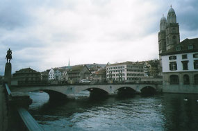 Münsterbrücke and Grossmünster, Zurich