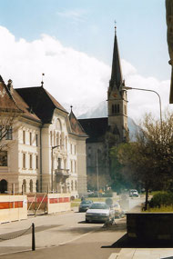 Government Building and St.Florins Cathedral Vaduz
