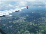 Flying into Yogyakarta, Indonesia