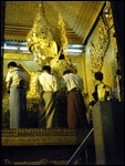 Buddha Face, Men Paste on Gold Leaf
