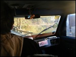 Inside Jeepney Looking Through Windshield