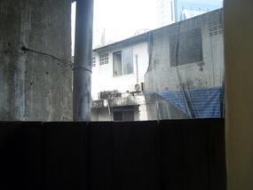Looking Out Shower on Balcony