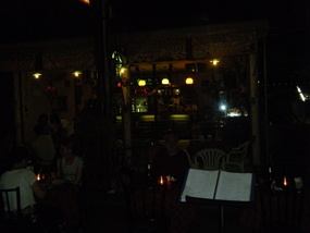 Looking Out from the Sidewalk Cafe