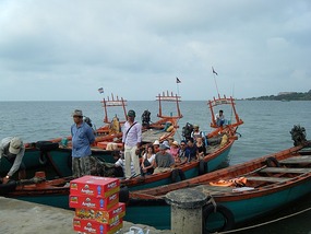 Boat to Rabbit Island, Cambodia
