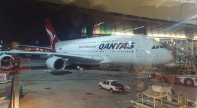 Our plane from LAX to Melbourne, Australia