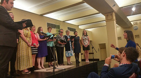 Merron Thompson leading the Melbourne choir