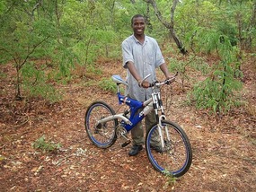 Student Bervin with bike