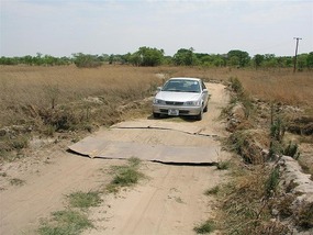Nasty road out to the Festival site