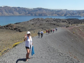 Heading back down the volcano island