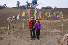 On top of mountain is an auspicious place for flag
