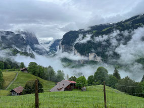 Lauterbrunnen valley from train down from Wengen