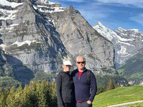 Sharon & Robert, Wengernalp, hike's start.