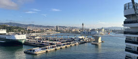 Approaching Barcelona's port.