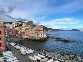 Boccadasse with a view down the coast to La Spezia